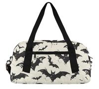 Baseball Balls Kids Duffle Bag Boys Girls Small Sport Dance Gym Bag for Overnight Travel Weekender Carry On, Halloween Black Bat, 18.5"L x 9.4"W x 7.8"H