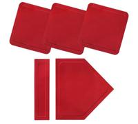 Baseball Bases Set Anti Slip Rubber with Home Plate for Youth Training Softball Games Lightweight Durable 4 Pieces (Red)