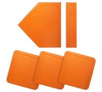 Baseball Bases Set with Home Plate and Pitcher's Rubber 1 Home Plate 3 Bases Lightweight for Team Training (Orange)