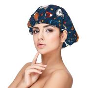 Baseball Basketball Football Hockey Adult's Satin Sleeping Cap - Women's Elastic Sleep Bonnet, Adjustable Overnight Hair Cover for Hairstyles Black, Black, One Size, Black, One Size