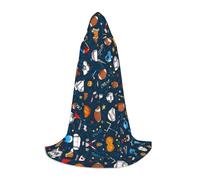 (Baseball Basketball Football Hockey) Print Hooded Cape For Teenagers Costume Party, Halloween Hooded Cape Soft and Elastic,S