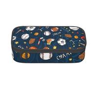 Baseball Basketball Football Hockey Print Pencil Bag Pen Case, Large Capacity Stationery Pouch Pencil Holder Desk Organizer for School Office Supplies