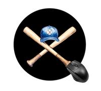 Baseball Bat Ball Hat Round Mouse Pad for Office Home
