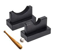 Baseball Bat Organiser - Baseball Bat Holder - 1 Pair Sturdy Wooden Baseball Bat Holders | Multifunctional Space Saving Display Stand with Soft Lining for Sleeping