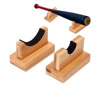 Baseball Bat Storage, 1 Pair Wooden Stable Baseball Bat Holder - Baseball Bat Holder with Soft Lining, Multifunctional Screen Holder by SAPE
