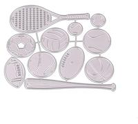 Baseball Bat Tennis Racket Die Cut for Card Making, Balls Metal Cutting Dies Congratulations Die Cuts Embossing Stencils Template for DIY Scrap-Booking Decor Wedding Birthday Blessing Card