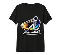 Baseball Batter Swinging Bat Hitting Ball Player Lover Fan Premium T-Shirt