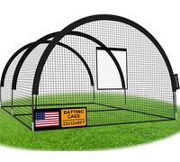 Baseball Batting Cage Net Batting Cages for Backyard Portable Pop Up Cage for Baseball and Softball with Pitching Machine Hole and Detachable Door (22ftx12ftx8ft)