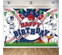 Baseball Birthday Party Backdrop Baseball Themed Happy Birthday Banner Photography Background for Boys Kids Teens Party Supplies 70.8 x 47.2 Inch