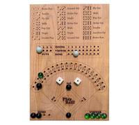 Baseball Board Game - Social-Interactive Strategy Learning, Hand-Crafted Wooden Tabletop Activity, Glass Pinball Skill Development Set, Natural Timber Accessory Case Dice Games for Family Kids
