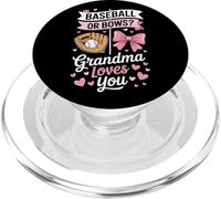 Baseball Bows Grandma Loves You For Baseball Girls PopSockets PopGrip for MagSafe