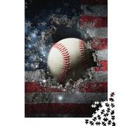 Baseball Breaking Flag 1000 Piece Jigsaw Puzzle Paper for Adults Night Scene Puzzle Game for Family Focus Stress Relief Gift 52x38cm/1000pcs