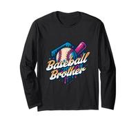 Baseball Brother Birthday Baseball Drip Ice Cream Family Long Sleeve T-Shirt