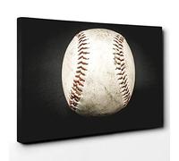 Baseball Canvas Print | Gallery Wrapped 30mm Frame Wall Art | 30x20 inches | Ready to Hang | Modern Sport Picture | Living Room Bedroom Lounge Office