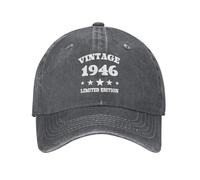 Baseball Cap 1946 Birthday Gifts 79 Years Limited Baseballhat Comfortable Flatbrim Snapback Caps Vintage Denim Dad Hat for Camping Cycling Running