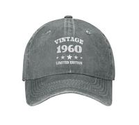 Baseball Cap 1960 Birthday Gifts 65 Years Limited Trucker Hats Vintage Baseballhat Adjustable Flatbrim Snapback Caps for Camping Running Cycling