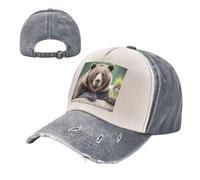 Baseball Cap Adjustable Dad Hats for Men Women Cotton Baseball Hat Grizzly bear Golf Hats Classic Dad Cap, Gray, One size