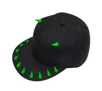 Baseball Cap Adult Hip Hop Punk Rock Full Spike Studs Rivets Snapback Caps Men Bboy Cool Flat Peaked Baseball Hats-Black Green,56-60Cm