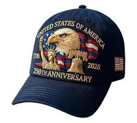 Baseball Cap - America's 250th Headwear, Breathable Patriotic Cap, Adjustable Heritage Visor | Commemorative For Veterans, Veterans