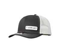 ARIAT Men's Offset Name Patch Mesh Back Cap, Black, One Size