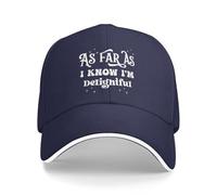 Baseball Cap As Far As I Know I'm Delightful Baseball Hat Vintage Dad Hat Classic Baseballcaps for Travel Running Fishing