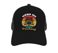Baseball Cap Black Cute Keep On Trucking Baseball Hat Vintage Trucker Hats Adjustable Baseballcaps for Running Fishing Camping