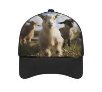 Baseball Cap,Cute Goat Adjustable Baseball Hat,Personalized Trucker Caps,top Level Baseball Cap Gift for Men/Women, Black-style, 5 3/8