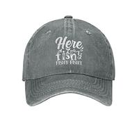 Baseball Cap Fishing Hat for Men - Funny Fishy Gray