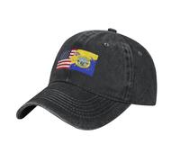 Baseball Cap Flag of Siskiyou County, California and America Baseballcaps Vintage Trucker Hats Breathable Flatbrim Snapback Caps for Running Fishing Camping