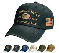 Baseball Cap for Men Cotton One Size, Cotton Embroidered Casual Baseball Cap, Adjustable America Eagle Hat, US 250th Anniversaries Hat, Unisex(Gray)