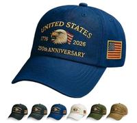 Baseball Cap for Men Cotton One Size, Cotton Embroidered Casual Baseball Cap, Adjustable America Eagle Hat, US 250th Anniversaries Hat, Unisex(Blue)