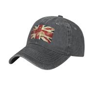 Baseball Cap for Men Women Adjustable Low Crown Distressed Cap Vintage Union Jack British Flag Newsboy Baseball Hat