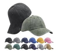 Baseball Cap for Men Women, Adjustable Vintage Washed Ponytail Hat Sun Hats UV Protection Sport Cap 2Pack, Black+army Green, One size