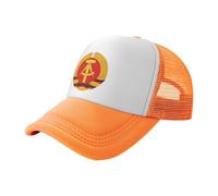 Baseball Cap for Men Women Summer Breathable Hollow Open Mesh German Democratic Republic Flag Logo Baseball Cap, Lightweight Breathable Mens Cap, Adjustable Classic Caps for Men, Trucker Caps Orange