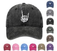 Baseball Cap for Women Cotton White Blue Red Halloween Skull Baseball Hats Stylish Cool Gothic Goth Skeleton Spooky Graphic Birthday Presents Vintage Dad Trucker Hat Going Out Fishing Cap for Carnival