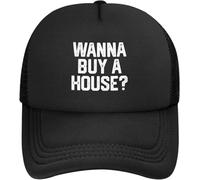 Baseball Cap Funny Wanna Buy A House Realtor Real Estate Baseballcaps Vintage Flatbrim Snapback Caps Adjustable Trucker Hats for Camping Running Cycling