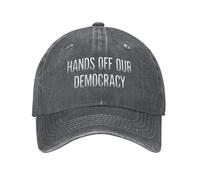 Baseball Cap Hands Off Our Democracy Comfortable Trucker Hat Print Denim Snapback Cap for Running Gift Sports
