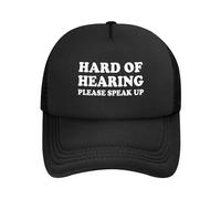 Baseball Cap Hard of Hearing Please Speak Up Trucker Hats Comfortable Flatbrim Snapback Caps Breathable Baseballhat for Camping Running Cycling