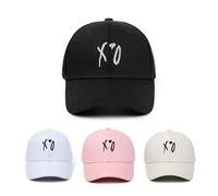 Baseball Cap, Hip Hop Stylish Trucker Hat for Men & Women, XO Embroidered Adjustable Streetwear Cap for Casual & Outdoor Wear, Black, One size