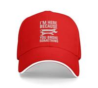 Baseball Cap I'm Here Because You Broke Something Dad Hat Classic Baseball Hat Breathable Baseballcaps for Camping Fishing Travel