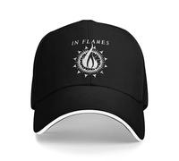 Baseball Cap in Flames Rock Band Sun Summer Unisex-Teens Flaming White Ring Hip Hop Hats Wholesale Stylish Rock