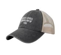 Baseball Cap,Jesus Loves The Hell Out of You Baseball Hats Unisex,Quick Dry Sports Hat for Golf Running Boys