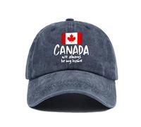 Baseball Cap Mens Canadian Flag Dad Hat Embroidered Baseball Cap Canada Logo Summer (Navy, One Size)