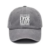 Baseball Cap Mens,Womens Baseball Cap withI Fix Stuff and I Know Things Washed Vintage Hat Mens Adjustable Fashion Hats for Unisex Spring Summer Outdoor Sports (Grey)