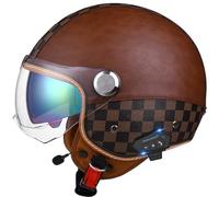 Baseball Cap Motorcycle Helmet, DOT/ECE Approved German Style Motorcycle Half Helmets, Motorcycle Jet Helmets with Bluetooth, Moped Helmet Unisex, Men Cruiser Helmets, Scooter Helmets 15,M=54-56cm