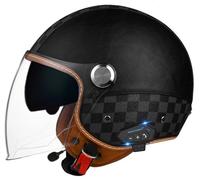 Baseball Cap Motorcycle Helmet, DOT/ECE Approved German Style Motorcycle Half Helmets, Motorcycle Jet Helmets with Bluetooth, Moped Helmet Unisex, Men Cruiser Helmets, Scooter Helmets 22,M=54-56cm
