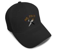 Baseball Cap Mr. Fix It Embroidery Profession Construction Hats for Men & Women, Black, One size