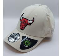NEW ERA CHICAGO BULLS BASEBALL CAP.9FORTY RECYCLED CREAM ADJUSTABLE NBA HAT W25