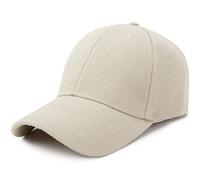 Baseball Cap Polo Style Classic Sports Casual Plain Sun Hat Unisex Mens Women Light Beige One Size