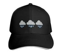 Baseball Cap Retro Pixel Grumpy Rain Cloud Weather Icon Design Men's Big Size hat Beach Outing Visor Baseball